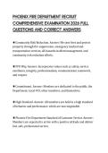 PHOENIX FIRE DEPARTMENT RECRUIT COMPREHENSIVE EXAMINATION 2026 FULL QUESTIONS AND CORRECT ANSWERS