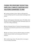 PHOENIX FIRE DEPARTMENT RECRUIT FINAL PAPER 2026 COMPLETE QUESTIONS WITH SOLUTIONS GUARANTEED TO PASS