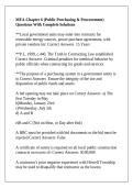 MFA-Chapter 6 &lpar;Public Purchasing & Procurement&rpar; Questions With Complete Solutions