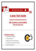 NSG 6440 TEST BANK  Practicum IV Family Health&colon; Primary Care 500&plus; Questions and AnsẈers  100&percnt; Guarantee Pass 
