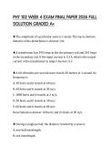 PHY 102 WEEK 4 EXAM FINAL PAPER 2026 FULL SOLUTION GRADED A&plus;