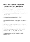 PHY-102 ENERGY AND CIRCULAR MOTION TEST PAPER 2026 STUDY GUIDE REVIEW