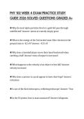 PHY 102 WEEK 4 EXAM PRACTICE STUDY GUIDE 2026 SOLVED QUESTIONS GRADED A&plus;