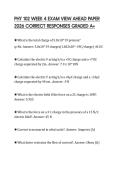 PHY 102 WEEK 4 EXAM VIEW AHEAD PAPER 2026 CORRECT RESPONSES GRADED A&plus;