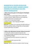Washington ESL Teacher Certification Exam Questions and Correct Answers