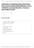 AEPA EARLY CHILDHOOD EDUCATION EXAM fully solved & updated 2025-2026&lpar;latest version verified for accuracy&rpar; &lpar;Questions &plus; Answers&rpar; Solved 100&percnt; Correct&excl;&excl;