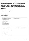 Loyola System Entry&colon; EMT-P Questions Exam Complete Test &comma; Practice Questions&comma; Verified Answer Key&comma; and Study Guide for &lpar;Latest 2026 Edition&rpar;
