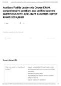 Auxiliary Flotilla Leadership Course EXAM&comma; comprehensive questions and verified answers QUESTIONS WITH ACCURATE ANSWERS &vert; GET IT RIGHT &vert;20252026&excl;