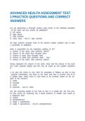 ADVANCED HEALTH ASSESSMENT TEST 2 PRACTICE QUESTIONS AND CORRECT ANSWERS