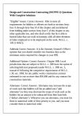 Design and Construction Contracting &lpar;MCPPO 2&rpar; Questions With Complete Solutions