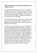 Public Contracting Overview &lpar;MCPPO 1&rpar; Questions With Complete Solutions