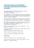 ADVANCED HEALTH ASSESSMENT PRACTICE QUESTIONS AND CORRECT ANSWERS