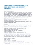 CEA ADVANCED NURSING PRACTICE QUIZ QUESTIONS AND CORRECT ANSWERS