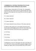 COMMERCIAL CONTRACTOR PRACTICE EXAM QUESTIONS WITH COMPLETE SOLUTIONS