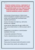 PEDIATRIC NURSING CRITICAL COMPONENTS OF  NURSING CARE 2ND EDITION RUDD TEST BANK  2026 &vert;&vert;VERIFIED EXAM&excl;&excl;&vert;&vert; ACTUAL COMPLETE REAL  EXAM QUESTIONS AND CORRECT ANSWERS  &lpar;VERIFIED ANSWERS&rpar; ALREADY GRADED A&plus;