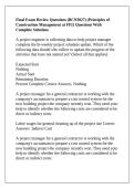 Final Exam Review Questions &lpar;BCN3027&rpar; &lpar;Principles of Construction Management at FIU&rpar; Questions With Complete Solutions