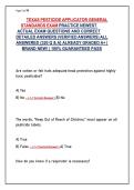 TEXAS PESTICIDE APPLICATOR GENERAL STANDARDS EXAM PRACTICE NEWEST ACTUAL EXAM QUESTIONS AND CORRECT DETAILED ANSWERS 