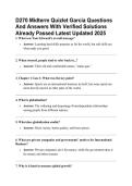 D270 Midterm Quizlet Garcia Questions And Answers With Verified Solutions Already Passed Latest Updated 2025