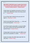 NBA AGENT EXAM 2026 Actual Complete Real Verified  Exam Questions with verified Answers &lpar;100&percnt; Correct  Answers&rpar; Already Graded A&plus; &sol; Newest Exam&excl;&excl;&excl;
