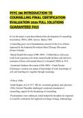 PSYC 388 INTRODUCTION TO COUNSELLING FINAL CERTIFICATION EVALUATION 2026 FULL SOLUTIONS GUARANTEED PASS