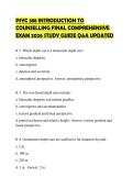 PSYC 388 INTRODUCTION TO COUNSELLING FINAL COMPREHENSIVE EXAM 2026 STUDY GUIDE Q&A UPDATED