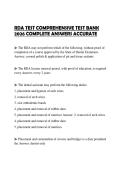 RDA TEST COMPREHENSIVE TEST BANK 2026 COMPLETE ANSWERS ACCURATE