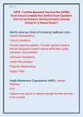 CSPR - Certified Specialist Payment Rep &lpar;HFMA&rpar;  Exam Actual Complete Real Verified Exam Questions  And Correct Answers &lpar;Verified Answers&rpar; Already  Graded A&plus; &vert;&vert; Newest Exam&excl;&excl;&excl; 