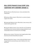 REAL ESTATE FINANCE EXAM SCRIPT 2026 QUESTIONS WITH ANSWERS GRADED A&plus;