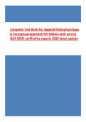 Complete Test Bank For Applied Pathophysiology  A Conceptual Approach 5th Edition with correct  QAS 100&percnt; verified by experts 2026 latest update