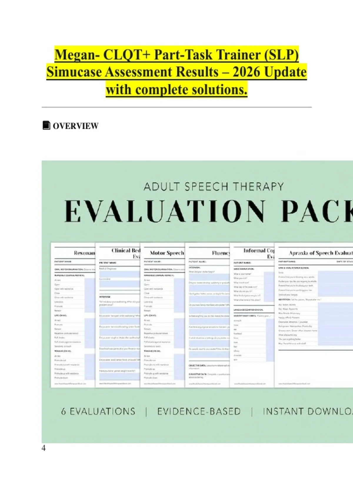 Lp Task Trainer Megan- CLQT+ Part-Task Trainer (SLP) Simucase Assessment Results – 2026 ...