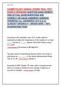 COSMETOLOGY HAWAII LICENSE FINAL TEST EXAM &lpar;3 VERSIONS&rpar; QUESTION BANK NEWEST 2026 ACTUAL EXAM QUESTIONS AND CORRECT DETAILED ANSWERS 