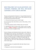 HESI PEDIATRICS RN EXAM QUESTIONS AND ANSWERS &lpar;VERIFIED AND WELL DETAILED ANSWERS&rpar; LATEST UPDATE 2025&sol;2026