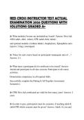 RED CROSS INSTRUCTOR TEST ACTUAL EXAMINATION 2026 QUESTIONS WITH SOLUTIONS GRADED A&plus;