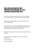 RED CROSS INSTRUCTOR TEST CERTIFICATION REVIEW SET 2026 ANSWERS GUARANTEED PASS