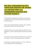 RED CROSS LIFEGUARDING MULTIPLE CHOICE EXAM QUESTIONS AND ANSWERS 2023 CPR EXAM SCRIPT 2026 COMPREHENSIVE QUESTIONS WITH SOLUTIONS GRADED A&plus;