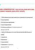 NIFA PERIOPERATIVE 1 QUIZ ACTUAL EXAM WITH 100&percnt;  CORRECT ANSWERS &lpar;2026 LATEST UPDATE&rpar; 