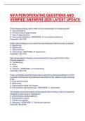 NIFA PERIOPERATIVE QUESTIONS AND  VERIFIED ANSWERS 2026 LATEST UPDATE