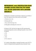 REFRIGERANT 410A CERTIFICATION EXAM ASSURED SUCCESS PRACTICE TEST BANK 2026 TESTED QUESTIONS WITH ANSWERS GRADED A&plus;