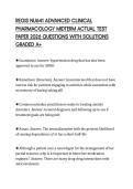REGIS NU641 ADVANCED CLINICAL PHARMACOLOGY MIDTERM ACTUAL TEST PAPER 2026 QUESTIONS WITH SOLUTIONS GRADED A&plus;