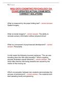 WGU D570 COGNITIVE PSYCHOLOGY OA EXAM&vert; UPDATED ACTUAL EXAM WITH CORRECT SOLUTIONS
