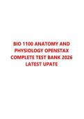 BIO 1100 ANATOMY AND  PHYSIOLOGY OPENSTAX  COMPLETE TEST BANK 2026  LATEST UPATE