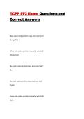 TCFP FF2 Exam Questions and Correct Answers