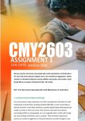CMY2603 Assignment 1 Due March 2026  - Distinction Guaranteed