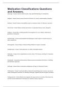 Medication Classifications Questions and Answers&period;