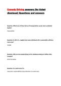 Comedy Driving answers &lpar;for ticket dismissal&rpar; Questions and answers