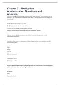 Chapter 31&colon; Medication Administration Questions and Answers&period;