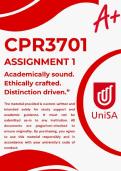 CPR3701 ASSIGNMENT 1 SEMESTER 1 2026 &lpar;ANSWERS & REFERENCES&rpar; DUE DATE MARCH 2026 