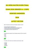 SSI OPEN WATER DIVER FINAL EXAM 2026 GRADED A&plus; &lpar;100&percnt; VERIFIED ANSWERS&rpar; 2026 LATEST EDITION 