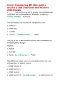 Power Engineering 4th class part a section 1 test Questions and Answers 2026 Update