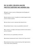 REL 134 WEEK 5 RELIGION ANALYSIS PRACTICE QUESTIONS AND ANSWERS 2026